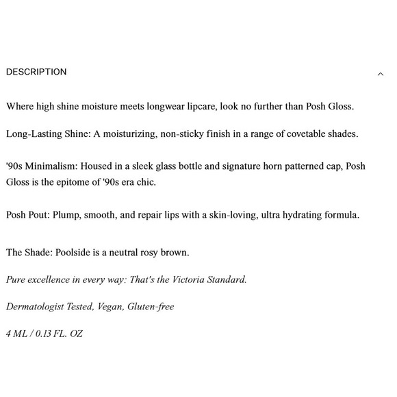 Victoria Beckham Posh Gloss Poolside Neutral Rosy Brown High Shine 4ml NIB - Picture 5 of 5